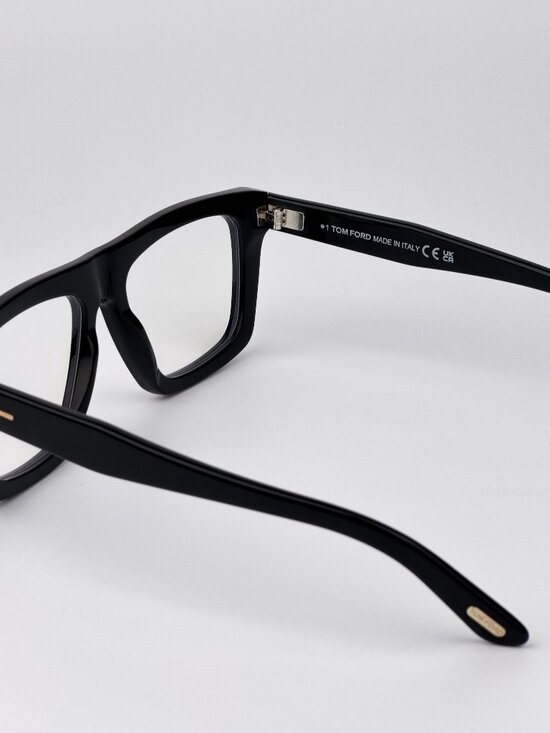 Tom Ford Unisex Eyeglasses Shiny Black Rectangle FT6059-B 001 Blue Light Block main image 8